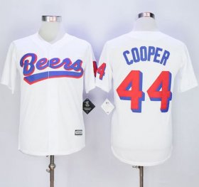 Wholesale Cheap Beers Movie #44 Joe Cooper White Stitched Baseball Jersey
