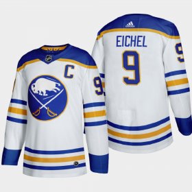 Cheap Buffalo Sabres #9 Jack Eichel Men\'s Adidas 2020-21 Away Authentic Player Stitched NHL Jersey White