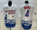 Cheap Men's Puerto Rico Baseball #4 Carlos Correa 2023 White World Baseball Classic Stitched Jersey
