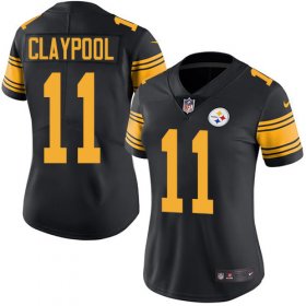 Wholesale Cheap Nike Steelers #11 Chase Claypool Black Women\'s Stitched NFL Limited Rush Jersey