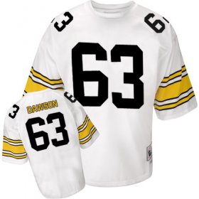 Wholesale Cheap Mitchell And Ness Steelers #63 Dermontti Dawson White Stitched NFL Jersey