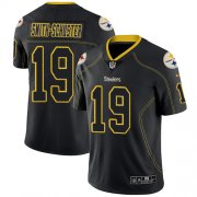 Wholesale Cheap Nike Steelers #19 JuJu Smith-Schuster Lights Out Black Men's Stitched NFL Limited Rush Jersey