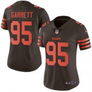 Wholesale Cheap Nike Browns #95 Myles Garrett Brown Women's Stitched NFL Limited Rush Jersey
