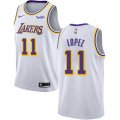 Wholesale Cheap Nike Los Angeles Lakers #11 Brook Lopez White NBA Swingman Association Edition Jersey