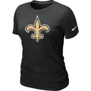Wholesale Cheap Women's Nike New Orleans Saints Logo NFL T-Shirt Black