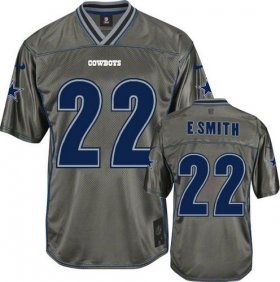 Wholesale Cheap Nike Cowboys #22 Emmitt Smith Grey Men\'s Stitched NFL Elite Vapor Jersey