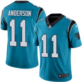 Wholesale Cheap Nike Panthers #11 Robby Anderson Blue Men\'s Stitched NFL Limited Rush Jersey