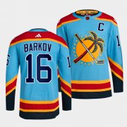 Wholesale Cheap Men's Florida Panthers #16 Aleksander Barkov Blue 2022 Reverse Retro Stitched Jersey