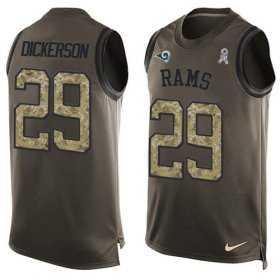 Wholesale Cheap Nike Rams #29 Eric Dickerson Green Men\'s Stitched NFL Limited Salute To Service Tank Top Jersey