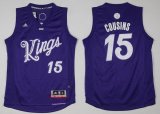 Wholesale Cheap Men's Sacramento Kings #15 DeMarcus Cousins adidas Purple 2016 Christmas Day Stitched NBA Swingman Jersey