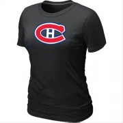 Wholesale Cheap Women's Montreal Canadiens Big & Tall Logo Black NHL T-Shirt