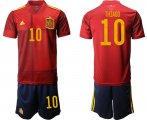Wholesale Cheap Men 2021 European Cup Spain home red 10 Soccer Jersey