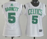 Wholesale Cheap Boston Celtics #5 Kevin Garnett White Womens Jersey