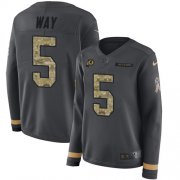 Wholesale Cheap Nike Redskins #5 Tress Way Anthracite Salute to Service Women's Stitched NFL Limited Therma Long Sleeve Jersey