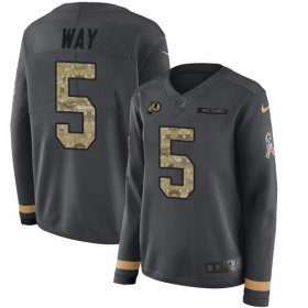 Wholesale Cheap Nike Redskins #5 Tress Way Anthracite Salute to Service Women\'s Stitched NFL Limited Therma Long Sleeve Jersey