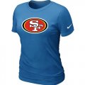 Wholesale Cheap Women's Nike San Francisco 49ers Logo NFL T-Shirt Light Blue