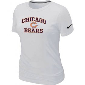 Wholesale Cheap Women\'s Nike Chicago Bears Heart & Soul NFL T-Shirt White