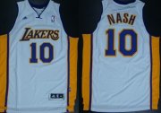 Wholesale Cheap Los Angeles Lakers #10 Steve Nash Revolution 30 Swingman White Jersey