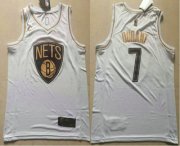 Wholesale Cheap Men's Brooklyn Nets #7 Kevin Durant White Golden Nike Swingman Stitched NBA Jersey