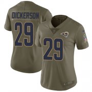 Wholesale Cheap Nike Rams #29 Eric Dickerson Olive Women's Stitched NFL Limited 2017 Salute to Service Jersey