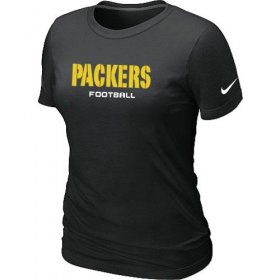 Wholesale Cheap Women\'s Nike Green Bay Packers Sideline Legend Authentic Font T-Shirt Black