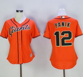 Wholesale Cheap Giants #12 Joe Panik Orange Women\'s Alternate Stitched MLB Jersey