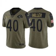 Wholesale Cheap Men's Los Angeles Rams #40 Von Miller 2021 Salute To Service Olive Jersey