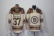 Wholesale Cheap Bruins #37 Patrice Bergeron Cream Camo NHL Hoodie