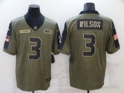 Wholesale Cheap Men's Seattle Seahawks #3 Russell Wilson Nike Olive 2021 Salute To Service Limited Player Jersey