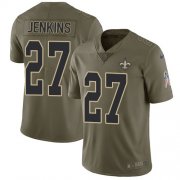 Wholesale Cheap Nike Saints #27 Malcolm Jenkins Olive Men's Stitched NFL Limited 2017 Salute To Service Jersey