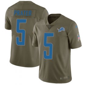 Wholesale Cheap Nike Lions #5 Matt Prater Olive Men\'s Stitched NFL Limited 2017 Salute to Service Jersey