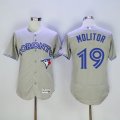 Wholesale Cheap Blue Jays #19 Paul Molitor Grey Flexbase Authentic Collection Stitched MLB Jersey