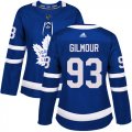 Wholesale Cheap Adidas Maple Leafs #93 Doug Gilmour Blue Home Authentic Women's Stitched NHL Jersey
