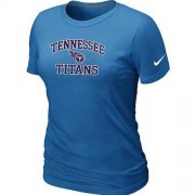 Wholesale Cheap Women's Nike Tennessee Titans Heart & Soul NFL T-Shirt Light Blue