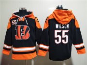 Wholesale Cheap Men's Cincinnati Bengals #55 Logan Wilson Orange Black Ageless Must-Have Lace-Up Pullover Hoodie