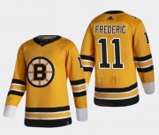 Cheap Men's Boston Bruins #11 Trent Frederic Gold Stitched NHL Jersey