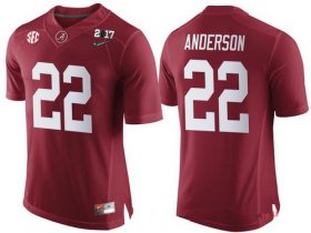 Wholesale Cheap Men\'s Alabama Crimson Tide #22 Ryan Anderson Red 2017 Championship Game Patch Stitched CFP Nike Limited Jersey
