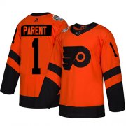 Wholesale Cheap Adidas Flyers #1 Bernie Parent Orange Authentic 2019 Stadium Series Women's Stitched NHL Jersey