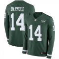 Wholesale Cheap Nike Jets #14 Sam Darnold Green Team Color Men's Stitched NFL Limited Therma Long Sleeve Jersey