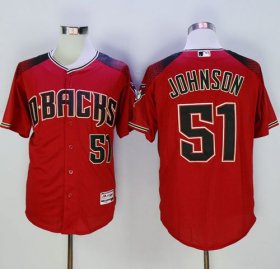 Wholesale Cheap Diamondbacks #51 Randy Johnson Red/Brick New Cool Base Stitched MLB Jersey