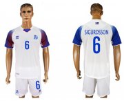 Wholesale Cheap Iceland #6 Sigurdsson Away Soccer Country Jersey