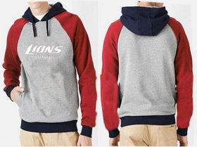 Wholesale Cheap Detroit Lions English Version Pullover Hoodie Grey & Red