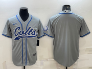 Wholesale Cheap Men's Indianapolis Colts Blank Grey Cool Base Stitched Baseball Jersey
