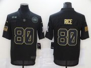 Wholesale Cheap Men's San Francisco 49ers #80 Jerry Rice Black 2020 Salute To Service Stitched NFL Nike Limited Jersey