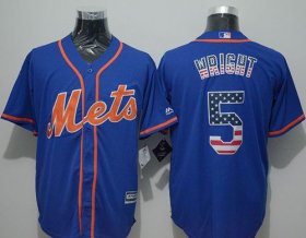 Wholesale Cheap Mets #5 David Wright Blue USA Flag Fashion Stitched MLB Jersey