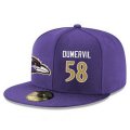 Wholesale Cheap Baltimore Ravens #58 Elvis Dumervil Snapback Cap NFL Player Purple with Gold Number Stitched Hat