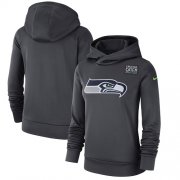 Wholesale Cheap NFL Women's Seattle Seahawks Nike Anthracite Crucial Catch Performance Pullover Hoodie