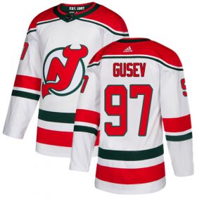 Wholesale Cheap Adidas Devils #97 Nikita Gusev White Alternate Authentic Stitched Youth NHL Jersey