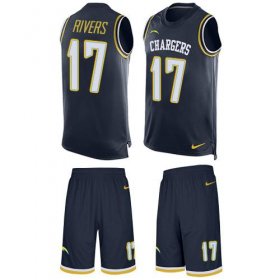 Wholesale Cheap Nike Chargers #17 Philip Rivers Navy Blue Team Color Men\'s Stitched NFL Limited Tank Top Suit Jersey