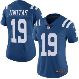 Wholesale Cheap Nike Colts #19 Johnny Unitas Royal Blue Women\'s Stitched NFL Limited Rush Jersey